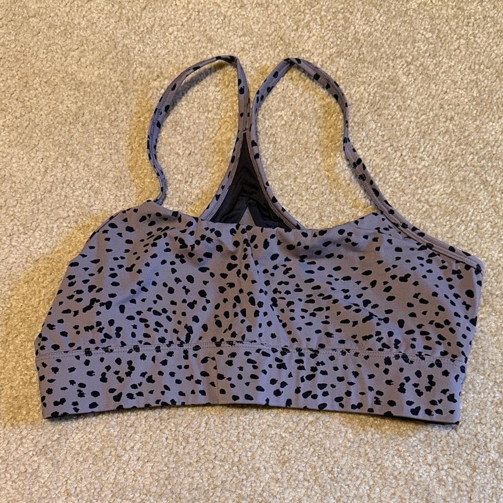 Varley Gray Leopard Print Bra - Women Intimates & Sleepwea